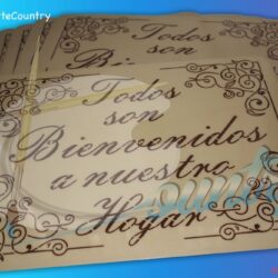 Juego Individuales "Bienvenido a Nuestro Hogar" x 6 Puestos